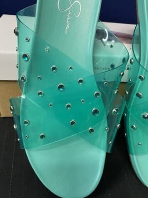 Jessica Simpson Women’s Tislie Open-Toe Slide Sandal Green Size 9.5 - Thumbnail 2