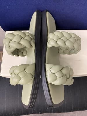 Wonderly Braided Straps Sage Size 9.5 M Ladies Sandals Gayle Collection - Thumbnail 4
