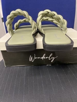 Wonderly Braided Straps Sage Size 9.5 M Ladies Sandals Gayle Collection - Thumbnail 5