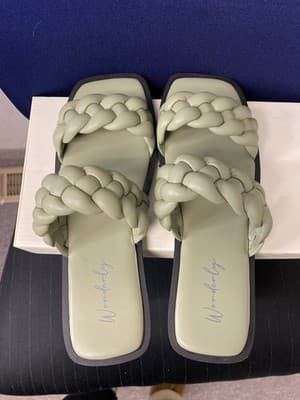 Wonderly Braided Straps Sage Size 9.5 M Ladies Sandals Gayle Collection - Thumbnail 6