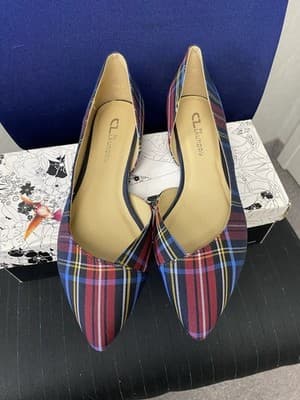 Chinese Laundry Navy/Red Plaid Flat Size 9 - Image 1