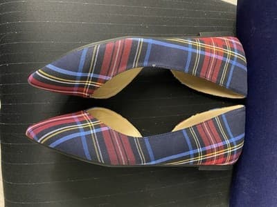 Chinese Laundry Navy/Red Plaid Flat Size 9 - Thumbnail 5