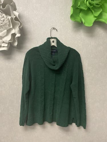 Denim & Co Green Cowl Neck Sweater Size Medium - Image 1