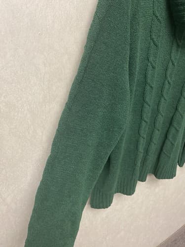Denim & Co Green Cowl Neck Sweater Size Medium - Thumbnail 4