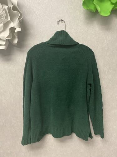 Denim & Co Green Cowl Neck Sweater Size Medium - Thumbnail 6