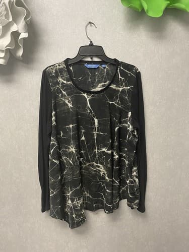 Simply Vera Vera Wang Black And White Asymmetrical 3/4 Sleeve Blouse/Size XL - Image 1