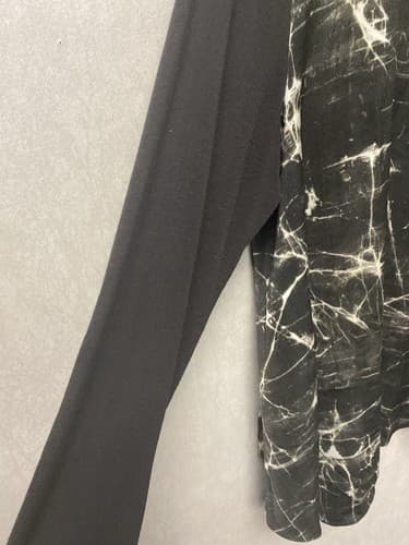 Simply Vera Vera Wang Black And White Asymmetrical 3/4 Sleeve Blouse/Size XL - Thumbnail 3