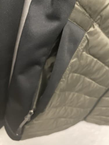 32 Degrees Womens Medium Jacket Coat Puffer Zip Black Green Pockets - Thumbnail 4