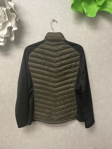 32 Degrees Womens Medium Jacket Coat Puffer Zip Black Green Pockets - Thumbnail 6