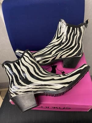 Corkys Zebra Print Rubber Booties Size 9 - Image 1