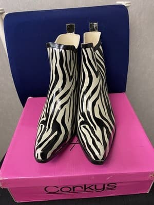 Corkys Zebra Print Rubber Booties Size 9 - Thumbnail 2