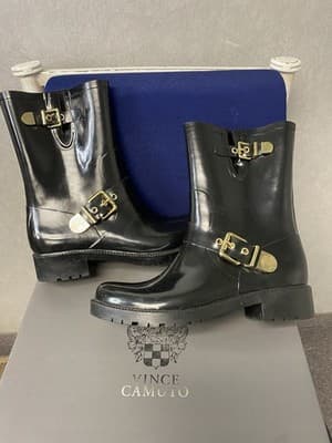 Vince Camuto Black Rubber Boots Size 10M - Image 1