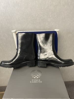Vince Camuto Black Rubber Boots Size 10M - Thumbnail 6