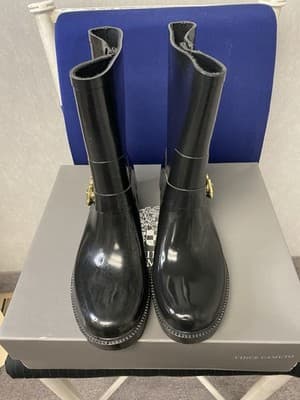 Vince Camuto Black Rubber Boots Size 10M - Thumbnail 5