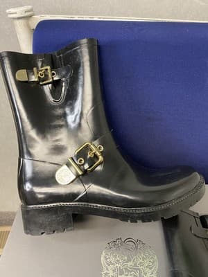 Vince Camuto Black Rubber Boots Size 10M - Thumbnail 3
