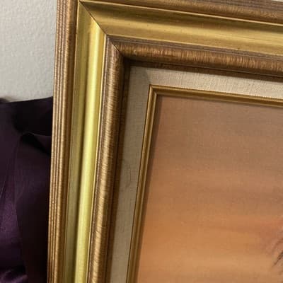 Elaine Dungill 1987 Mother and Child Oil Painting in Gold Frame - Thumbnail 4