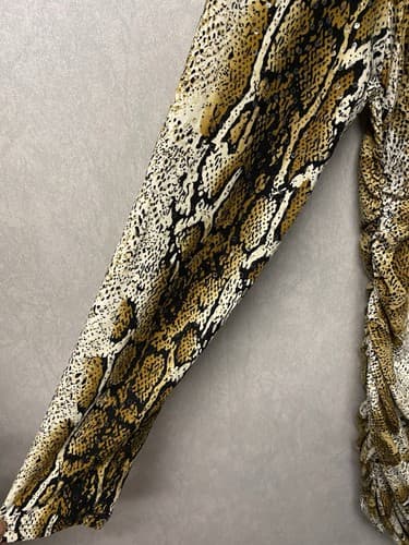 Minette Animal Print V Back Long Sleeve Dress Womans Plus Size 2X - Thumbnail 5