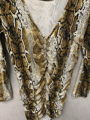 Minette Animal Print V Back Long Sleeve Dress Womans Plus Size 2X - Thumbnail 8