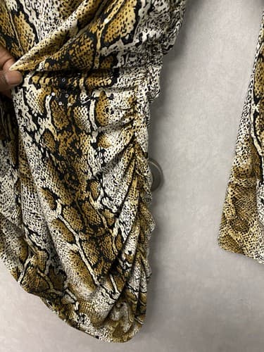 Minette Animal Print V Back Long Sleeve Dress Womans Plus Size 2X - Thumbnail 4