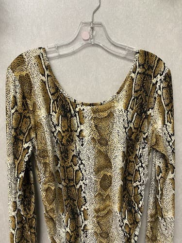 Minette Animal Print V Back Long Sleeve Dress Womans Plus Size 2X - Thumbnail 2