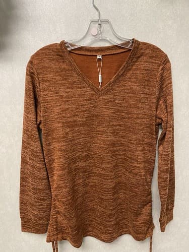 Wiholl Rust Sweater Size Small With Side Ruched Drawstring - Thumbnail 3