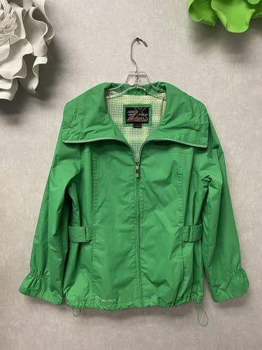 Zero Xposure Green Raincoat Full Zip Waterproof Rain Jacket Women's Size L - Image 1