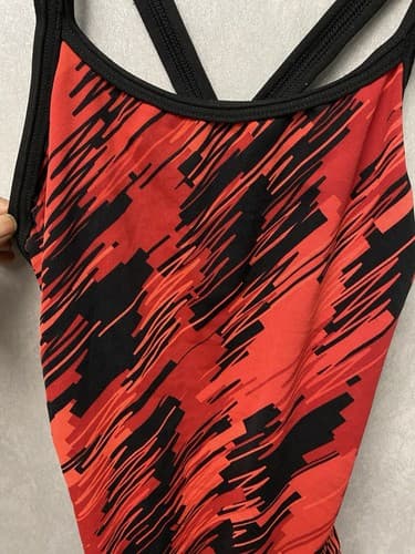 Dolfin Womens Performance DBX Back One Piece Swimsuit Black/Red Size 36 - Thumbnail 2