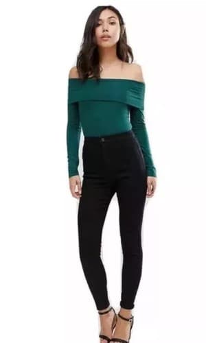 AFRM Womens One piece Long sleeve Body suit Green Size Large - Image 1