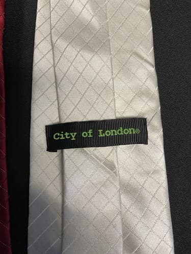 City of London 2pc Silk Neck Tie Set Red And White - Thumbnail 2
