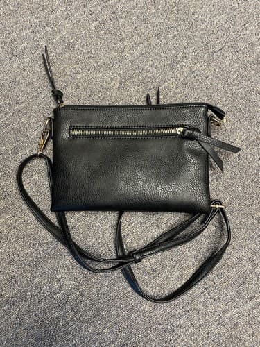 Black And Gold Multi Pocket Crossbody Bag With Adjustable Strap - Image 1