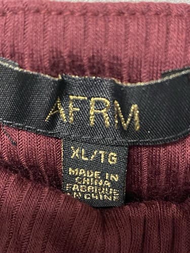 AFRM Bodysuit Burgundy Off Shoulder Ribbed Long Sleeve Size XL - Thumbnail 5