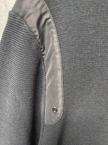 Calvin Klein Men's Sweater Size XL Slim Fit Black Mock Neck Satin Elbow Patches - Thumbnail 4