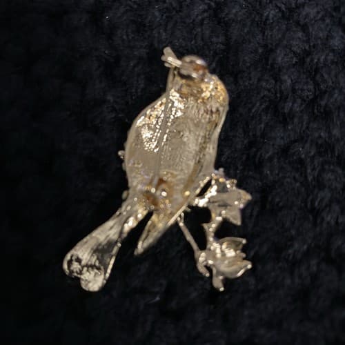 Vintage Style Beautiful SONG BIRD Enamel & Austrian Crystal BROOCH Pin Jewellery - Thumbnail 3