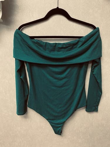 AFRM Womens One piece Long sleeve Body suit Green Size Large - Thumbnail 4