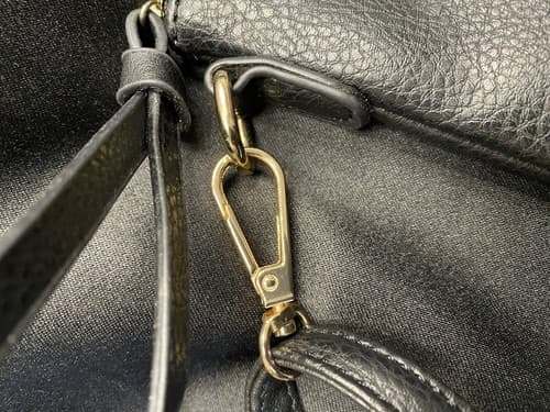 Black And Gold Multi Pocket Crossbody Bag With Adjustable Strap - Thumbnail 5