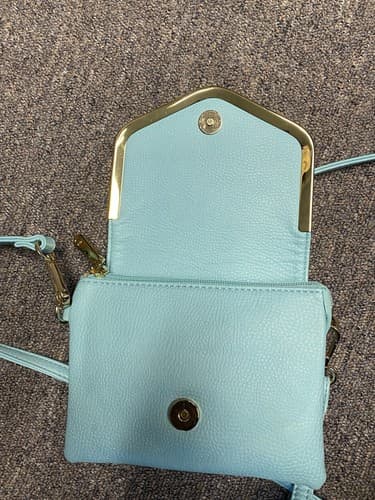 Charming Charlie Mint/Gold Crossbody/ Wristlet Bag - Thumbnail 7