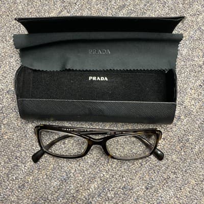 Prada Eyeglasses VPR 12O 2AU-1O1 Dark Havana Butterfly Frame Italy 53 17 140 - Image 1