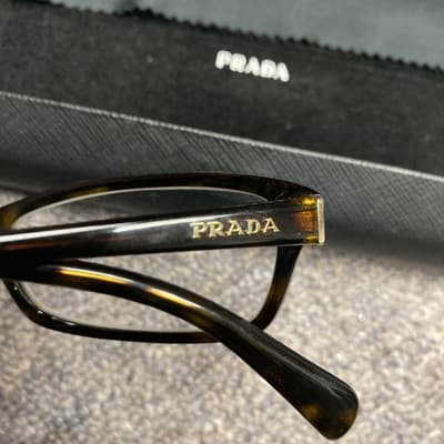 Prada Eyeglasses VPR 12O 2AU-1O1 Dark Havana Butterfly Frame Italy 53 17 140 - Thumbnail 3