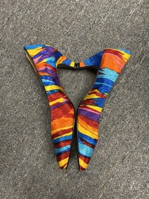 Vintage Life Stride Bright Painted Sateen Ribbon Pumps Size 9AA - Thumbnail 2