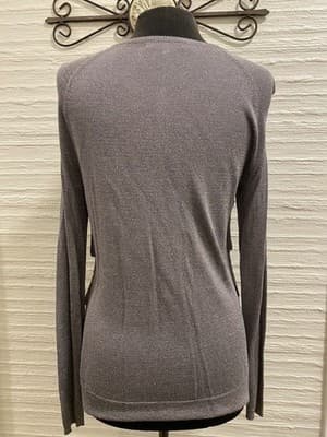 Anne Klein Cardigan Sweater Silver/Gray Rayon Size M Long Sleeve - Thumbnail 4