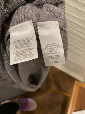 Anne Klein Cardigan Sweater Silver/Gray Rayon Size M Long Sleeve - Thumbnail 5