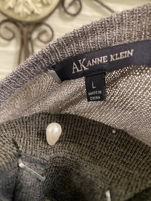 Anne Klein Cardigan Sweater Silver/Gray Rayon Size M Long Sleeve - Thumbnail 6