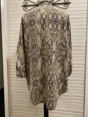 Jaclyn Smith Snakeskin Print Tunic Blouse Size Large - Thumbnail 6