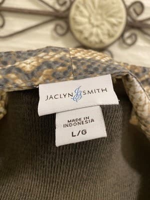 Jaclyn Smith Snakeskin Print Tunic Blouse Size Large - Thumbnail 7