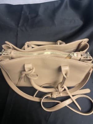 Madison West Womens Crossbody Purse Handbag Tan Vegan Leather - Thumbnail 5