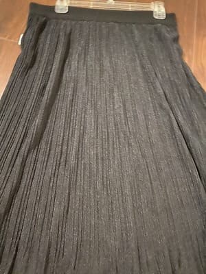 Metro Wear Skirt Womens PXL Lined Sheer Black Shimmer Elastic Waist NWT - Thumbnail 2