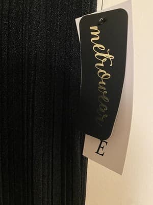 Metro Wear Skirt Womens PXL Lined Sheer Black Shimmer Elastic Waist NWT - Thumbnail 3