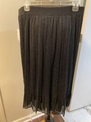 Metro Wear Skirt Womens PXL Lined Sheer Black Shimmer Elastic Waist NWT - Thumbnail 5