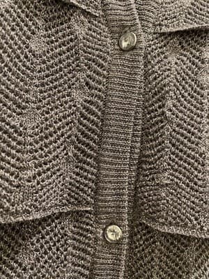 Anne Klein Cardigan Sweater Silver/Gray Rayon Size M Long Sleeve - Thumbnail 3