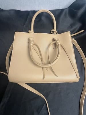 Madison West Womens Crossbody Purse Handbag Tan Vegan Leather - Thumbnail 2